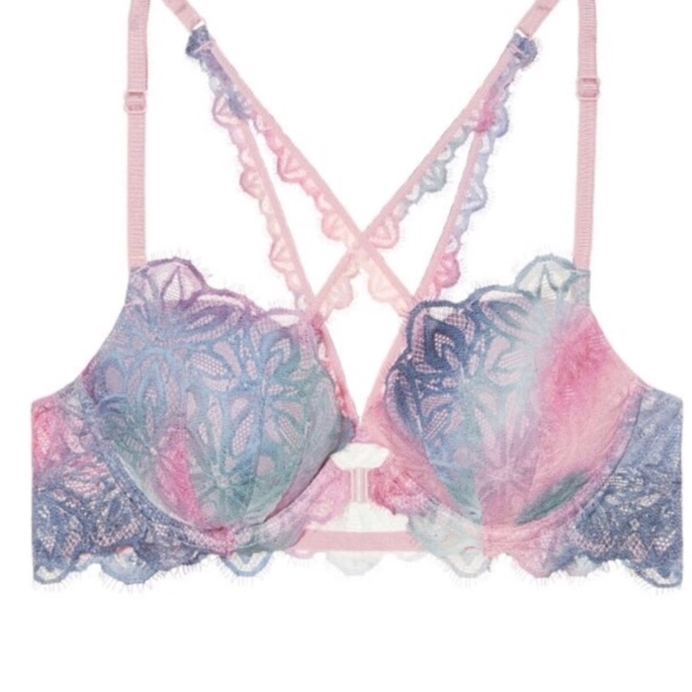 Pink lace bra